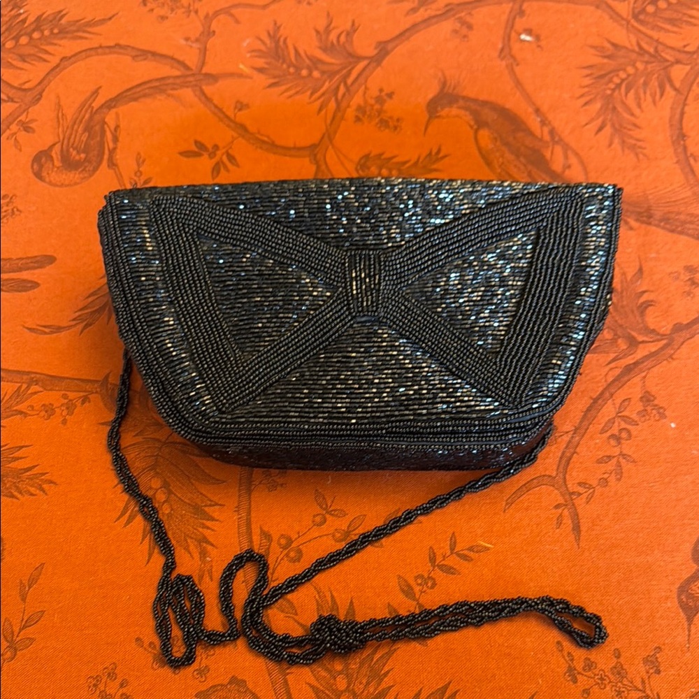 Used: La Regale Black bead embroidered handbag
